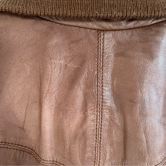 Black Rivet Leather Jacket Brown Size XS Zipper - Picture 5 of 6